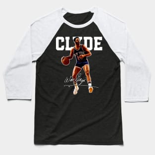 Walt Frazier The Clyde Basketball Legend Signature Vintage Retro 80s 90s Bootleg Rap Style Baseball T-Shirt